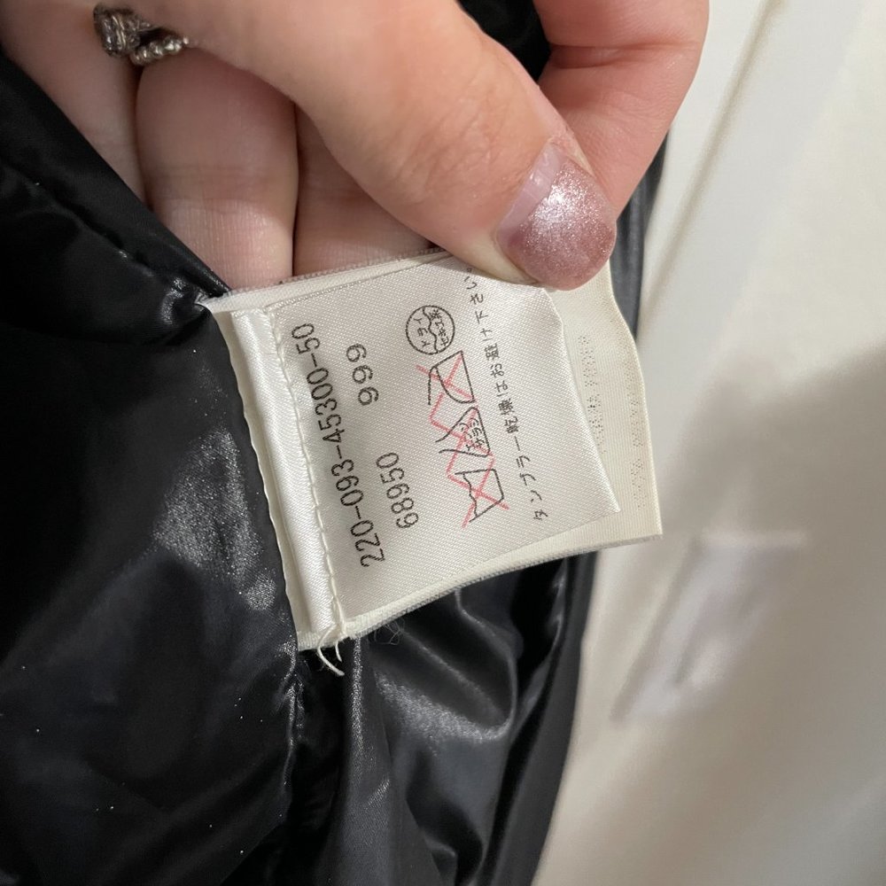 MONCLER Shiny Black Down Puffer Bomber Jacket Classic Winter Coat 0 / XS - Picture 13 of 14